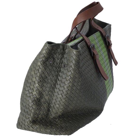 BOTTEGA VENETA Intrecciato Tote Bag 189632 Khaki Light Green Multi - Picture 2 of 8